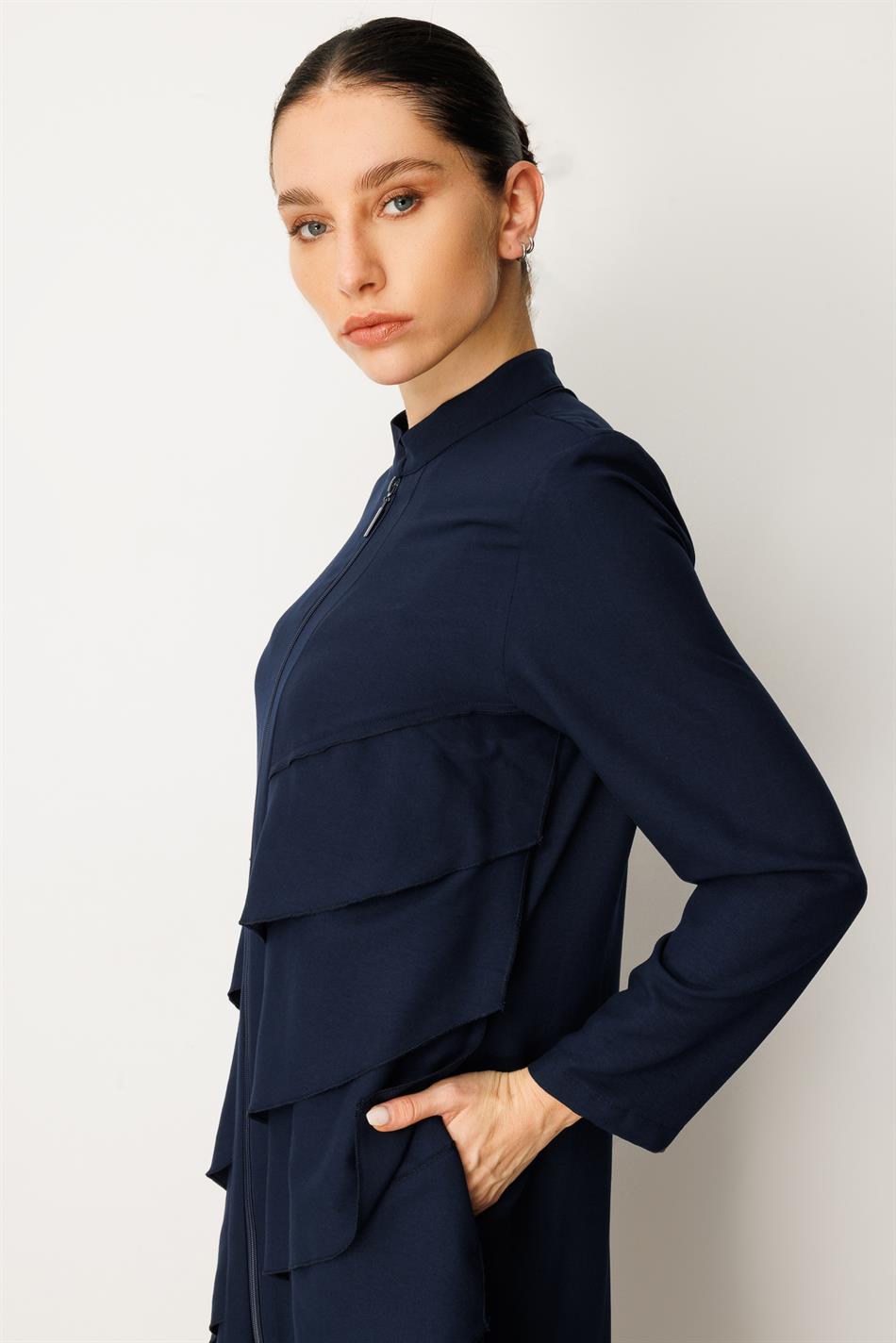 Volan İpekçe Kap Ferace-Navy