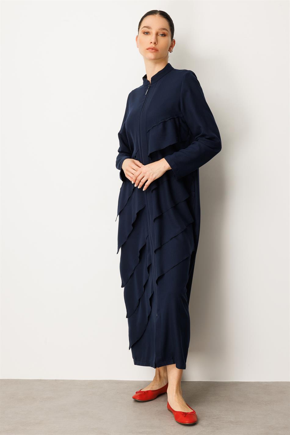 Volan İpekçe Kap Ferace-Navy