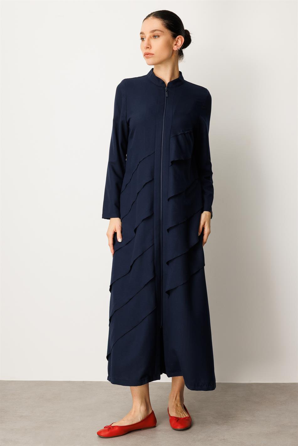 Volan İpekçe Kap Ferace-Navy