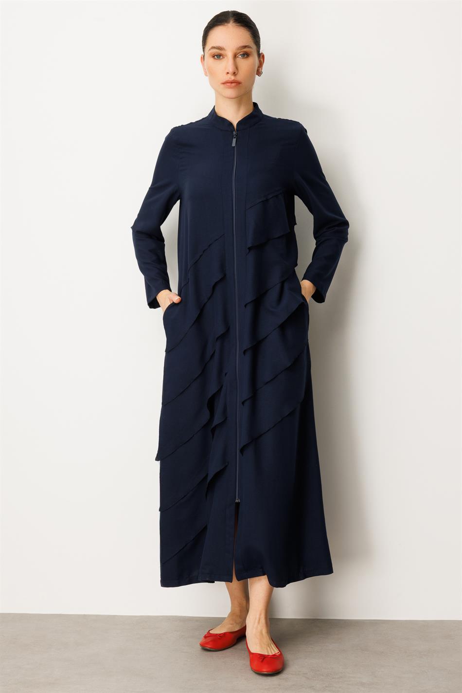 Volan İpekçe Kap Ferace-Navy