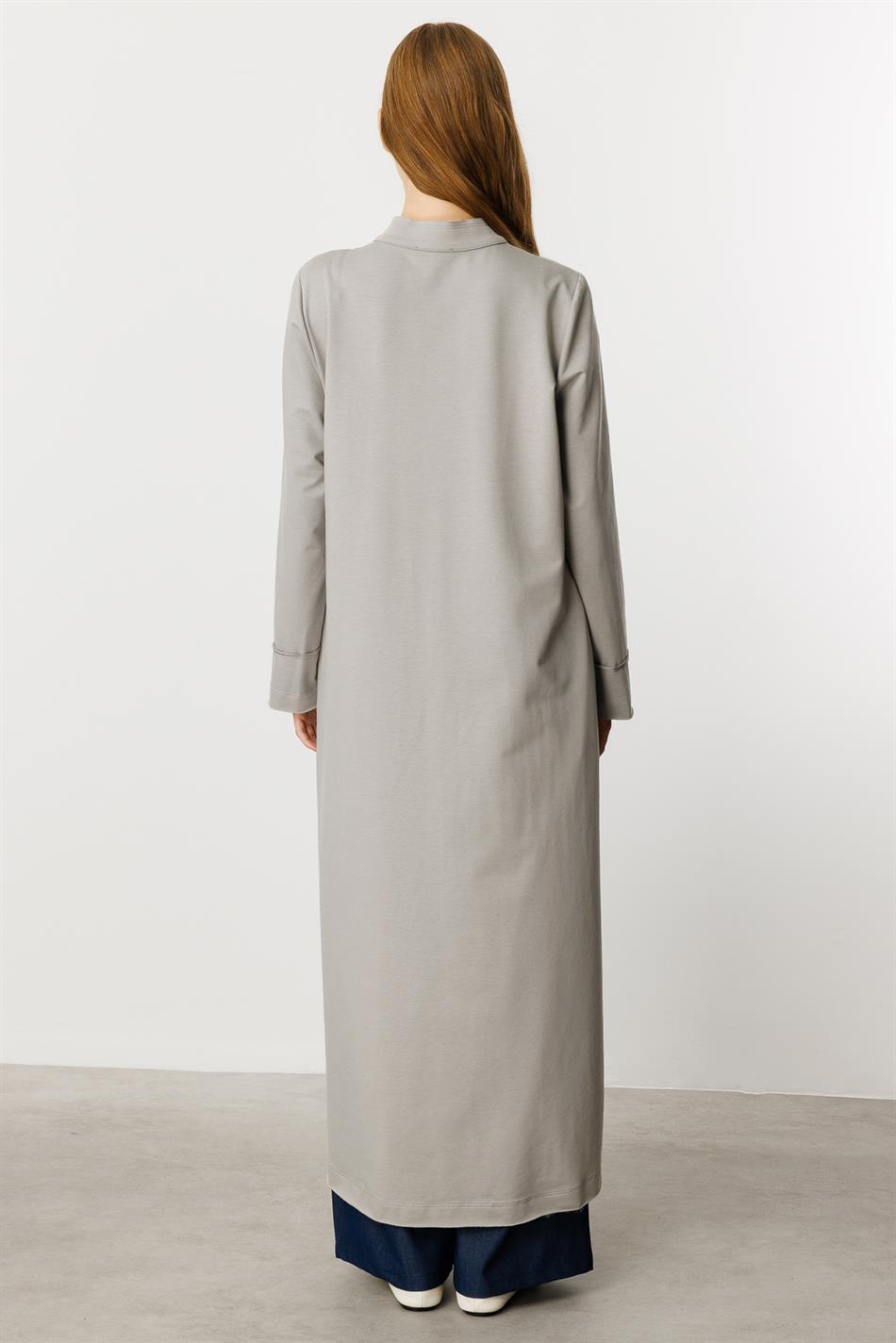 XZ gebreide sportjas/abaya van katoenmix - Grijs