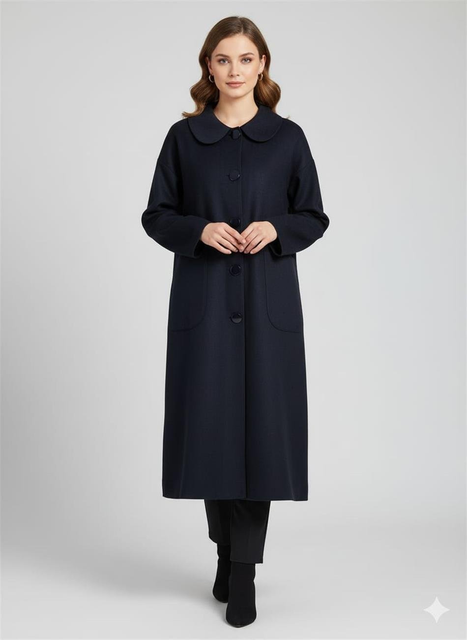 Yün Dokulu Özel Polyviskon Kumaş Astarsız Giy Çık Kap Kaban-Laci