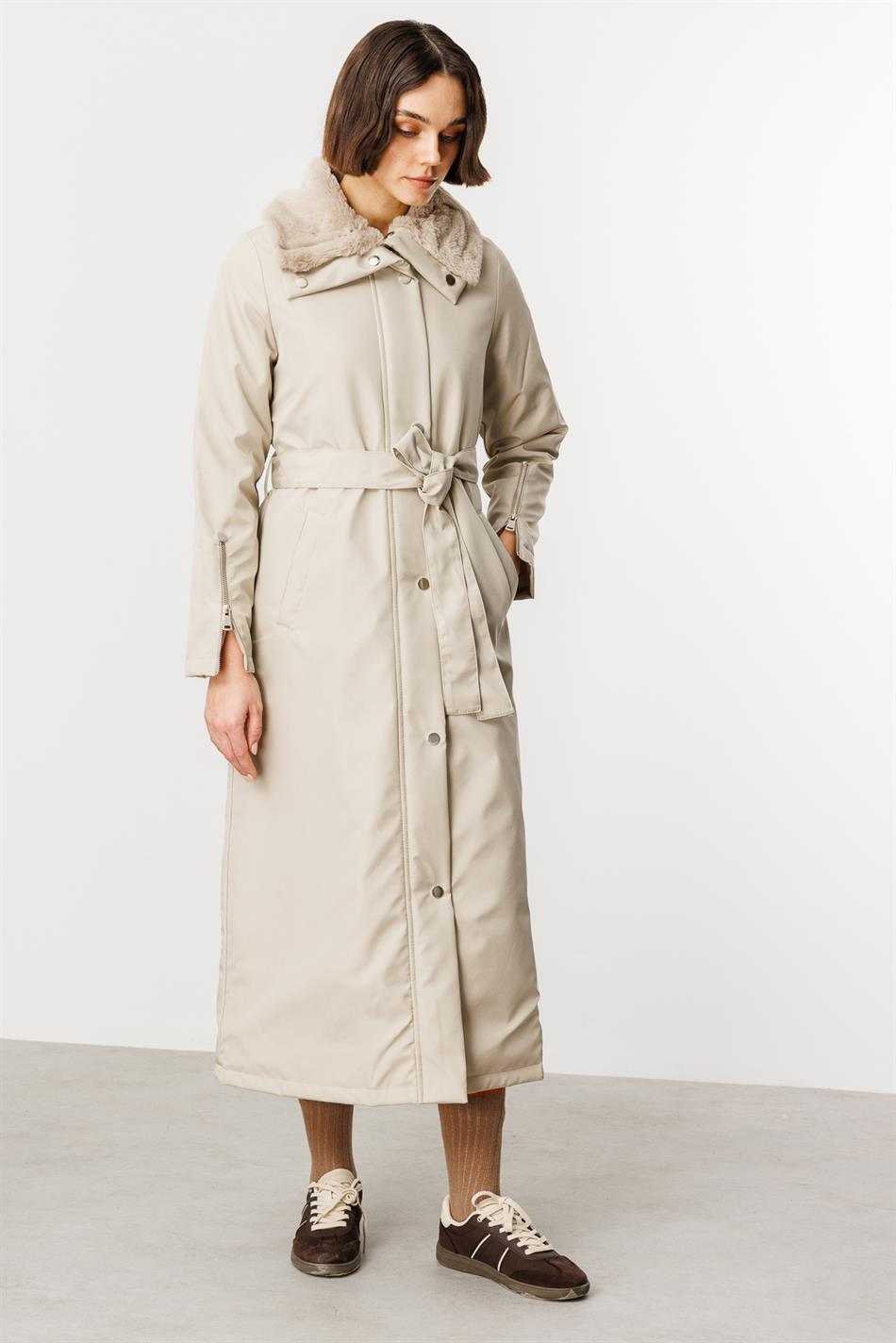 Zippy Timeless Sporty Padded Coat/Jacket with Trim - Stone