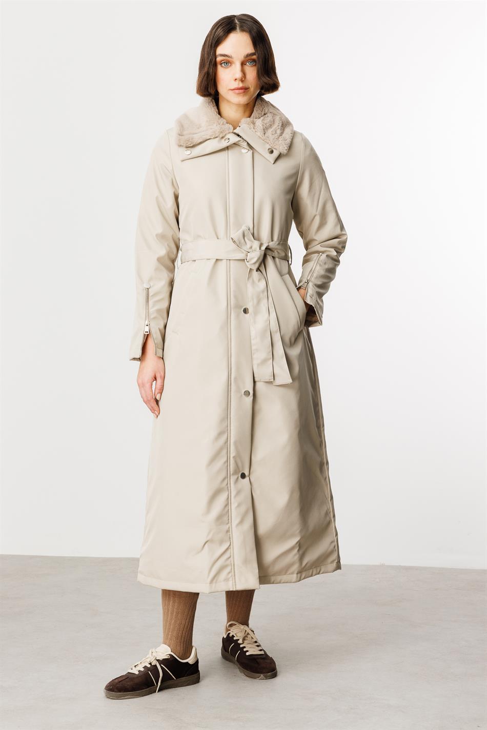 Zippy Timeless Sporty Padded Coat/Jacket with Trim - Stone