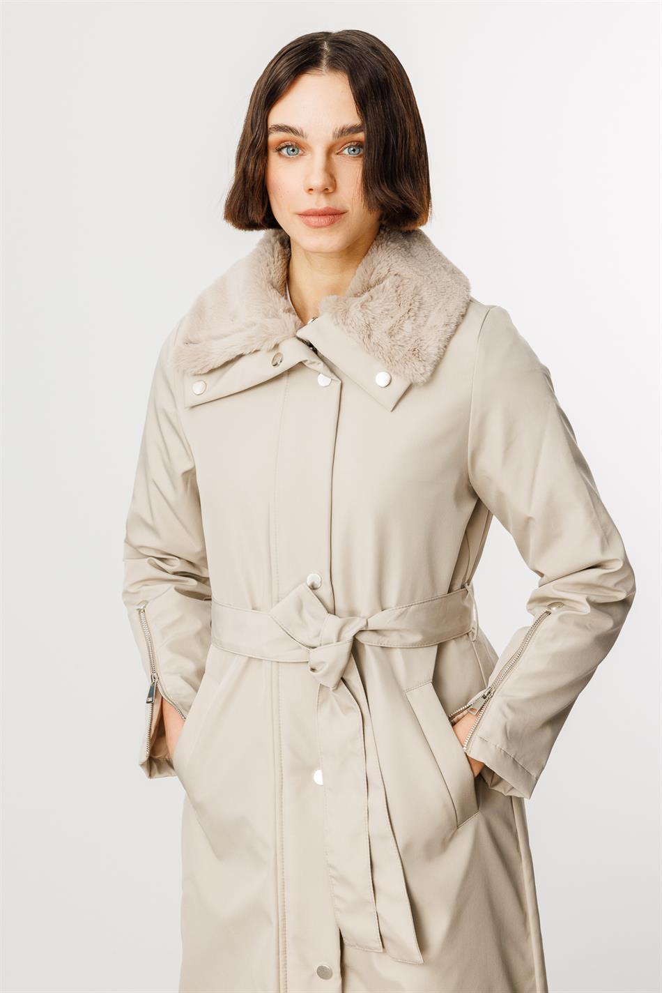 Zippy Timeless Sporty Padded Coat/Jacket with Trim - Stone