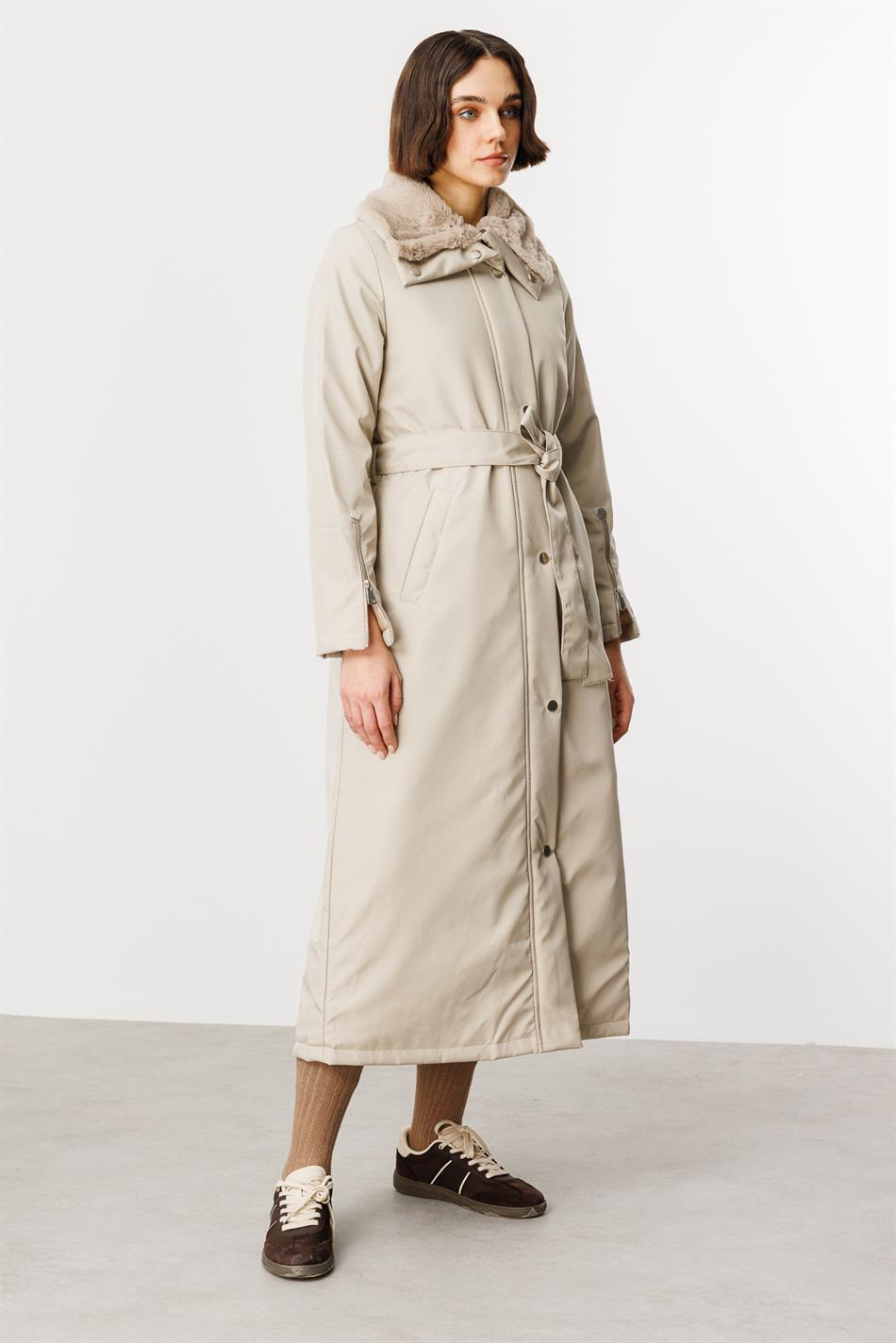 Zippy Timeless Sporty Padded Coat/Jacket with Trim - Stone