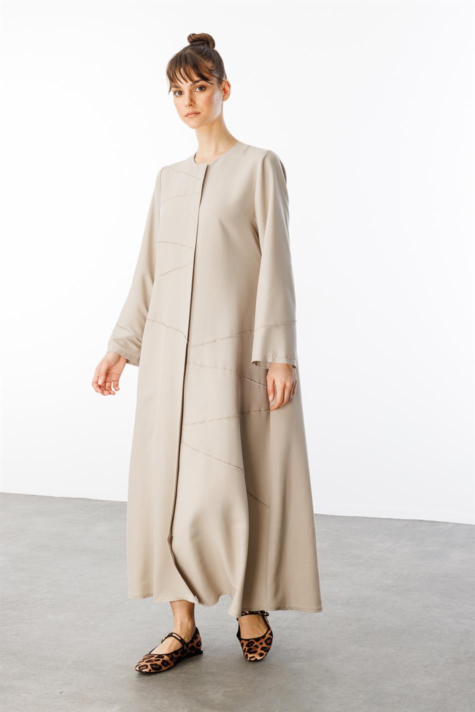 ZV Nervur Aller Stikseldetails Zijdezachte textuur Tijdloze sportjas/Cafe-Stone