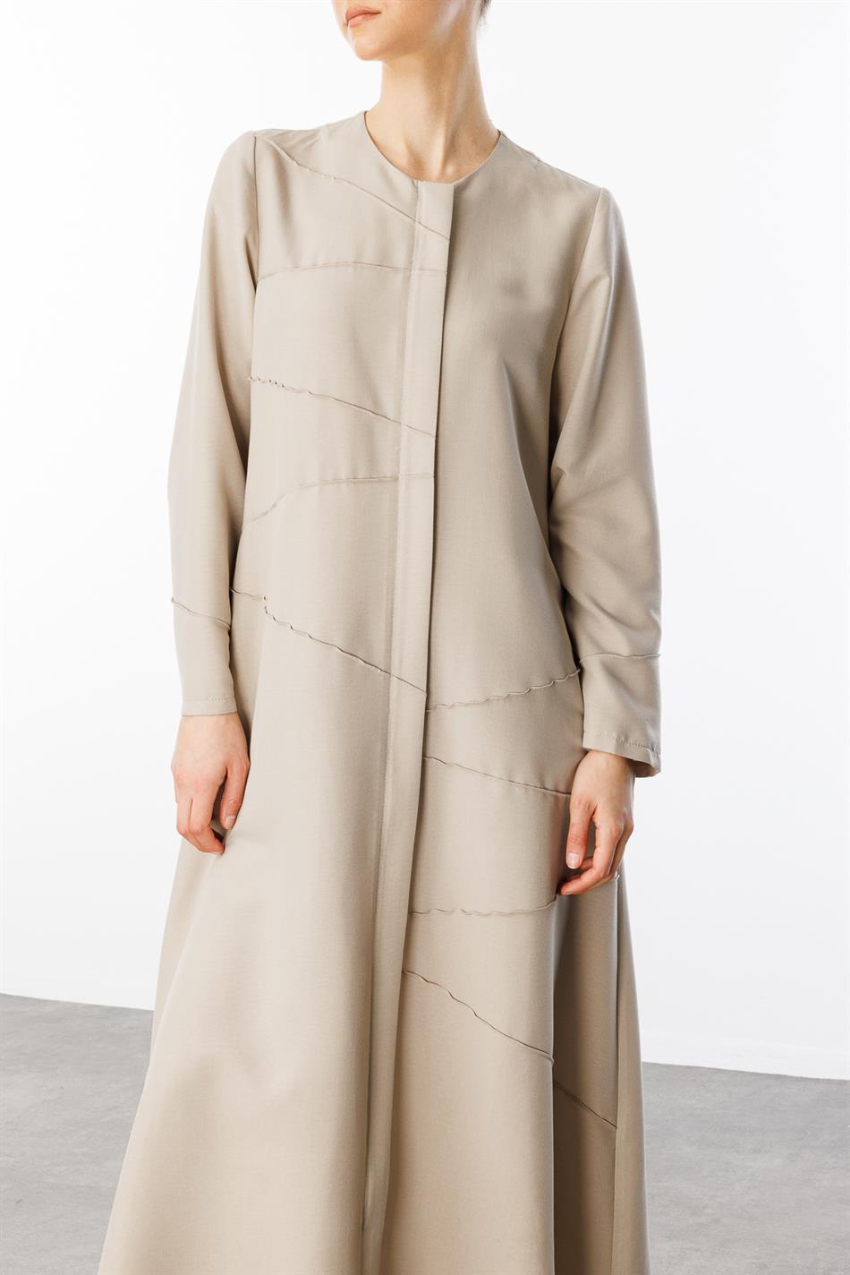 ZV Nervur Aller Stikseldetails Zijdezachte textuur Tijdloze sportjas/Cafe-Stone