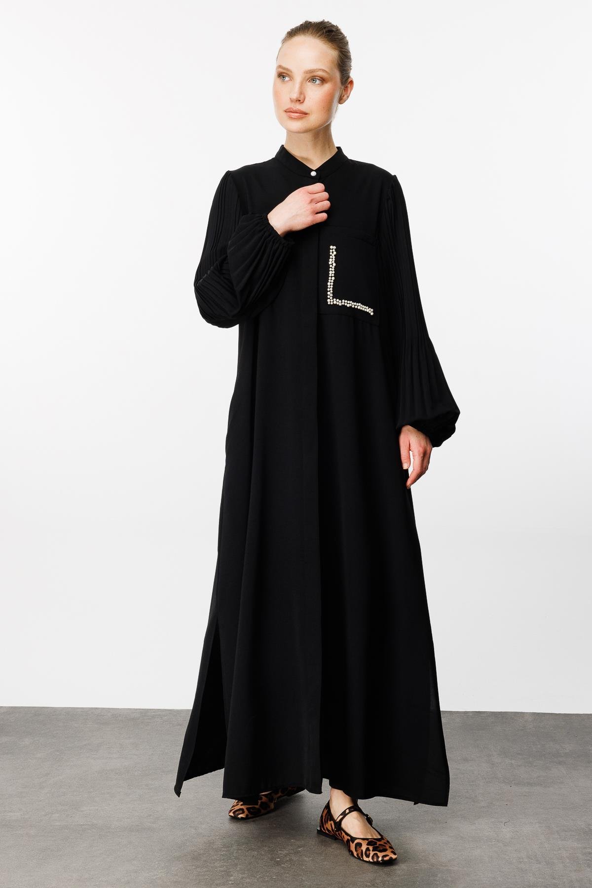 İnci ve Kolu Pilise Detaylı Zor Kırışan Nefes Alan Özel Dokuma Tam