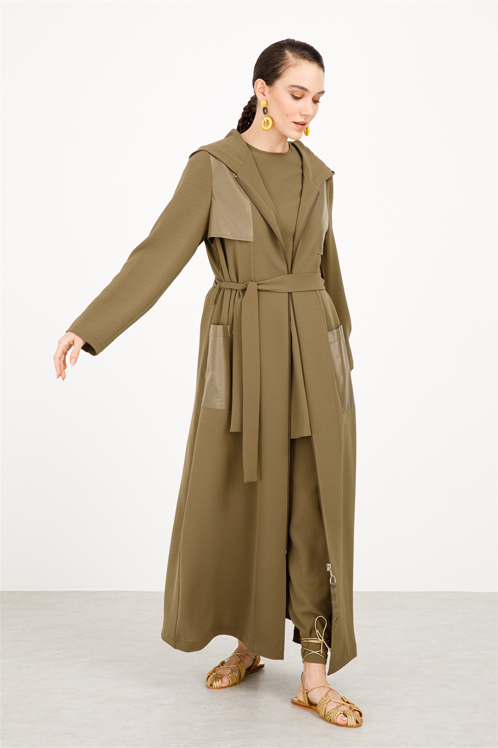 Sade ve Zarif Trenç Kap-Haki 211805M PARDESÜ-20 TÜM ÜRÜNLER MICCA