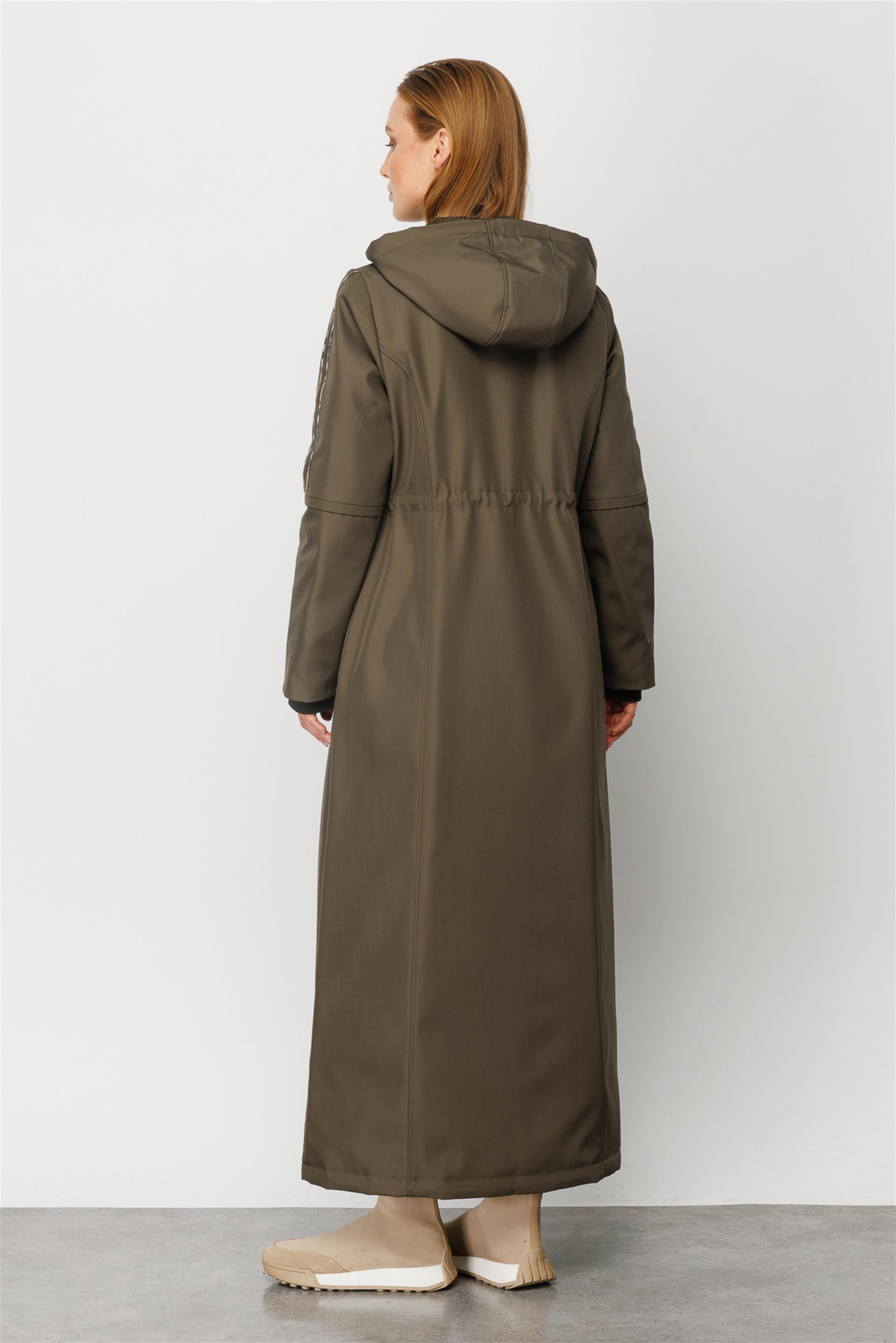 Venus Elit Garni Detaylı Tam Dolgulu Spor Manto Kaban-Haki 232544M