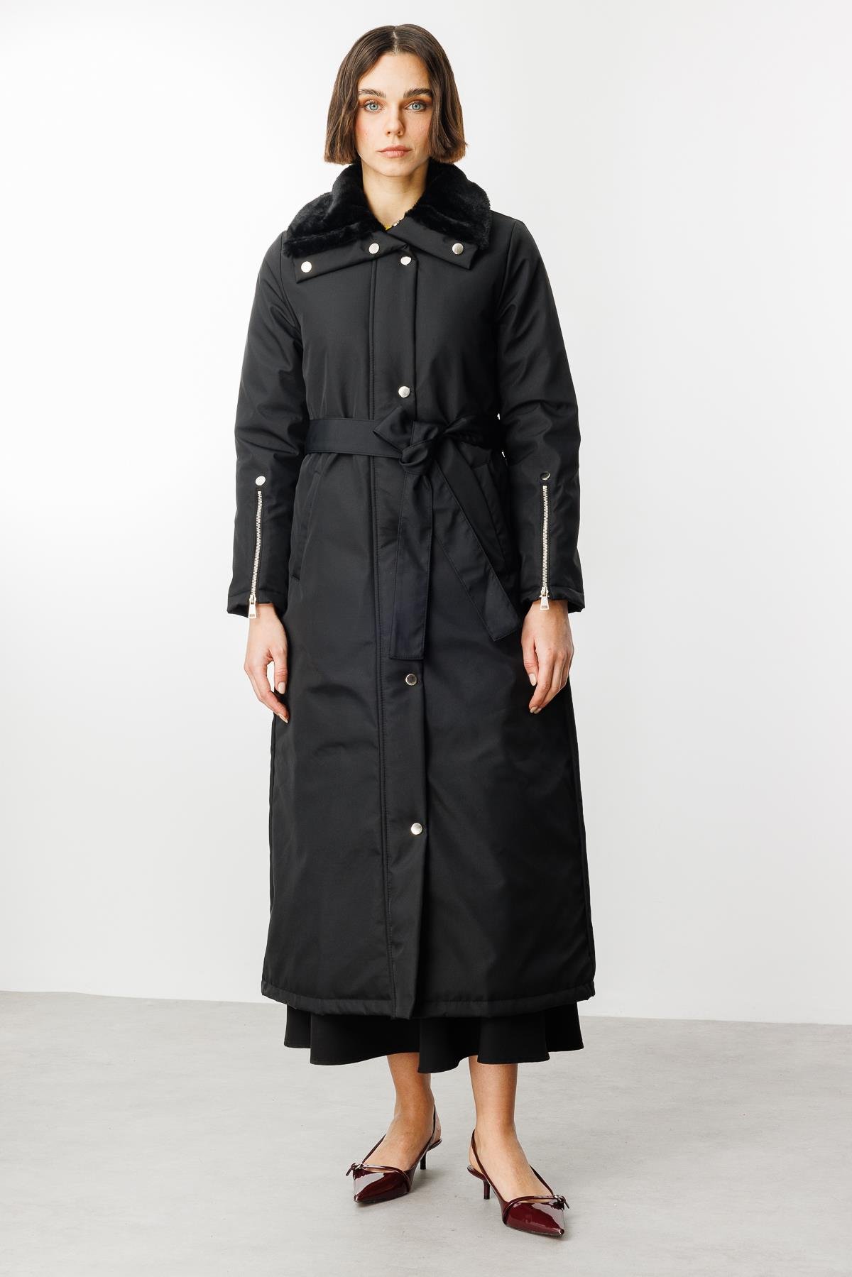 Zippy Zamansız Spor Garnili Dolgulu Kaban Manto-Siyah 242800M