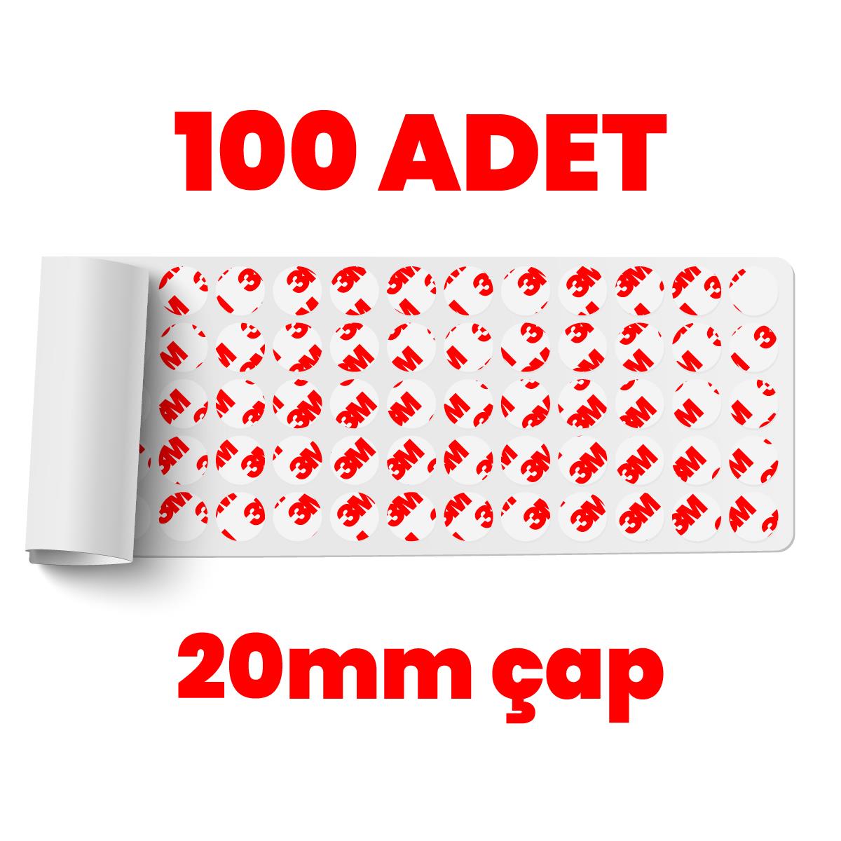 3MMaskeleme Bantları3M Çok İnce Güçlü Şeffaf 100 Adet Hazır Kesim 20mm Çap