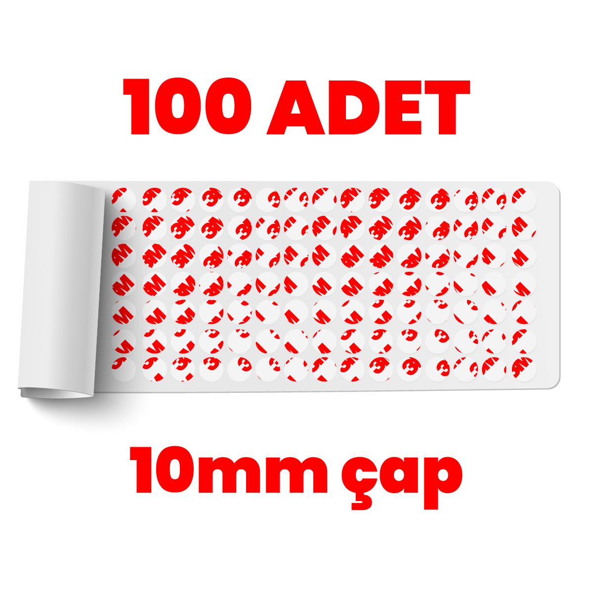 3MKaydırmaz Bantlar3M Çok İnce Güçlü Şeffaf 100 Adet Hazır Kesim 10mm Çap