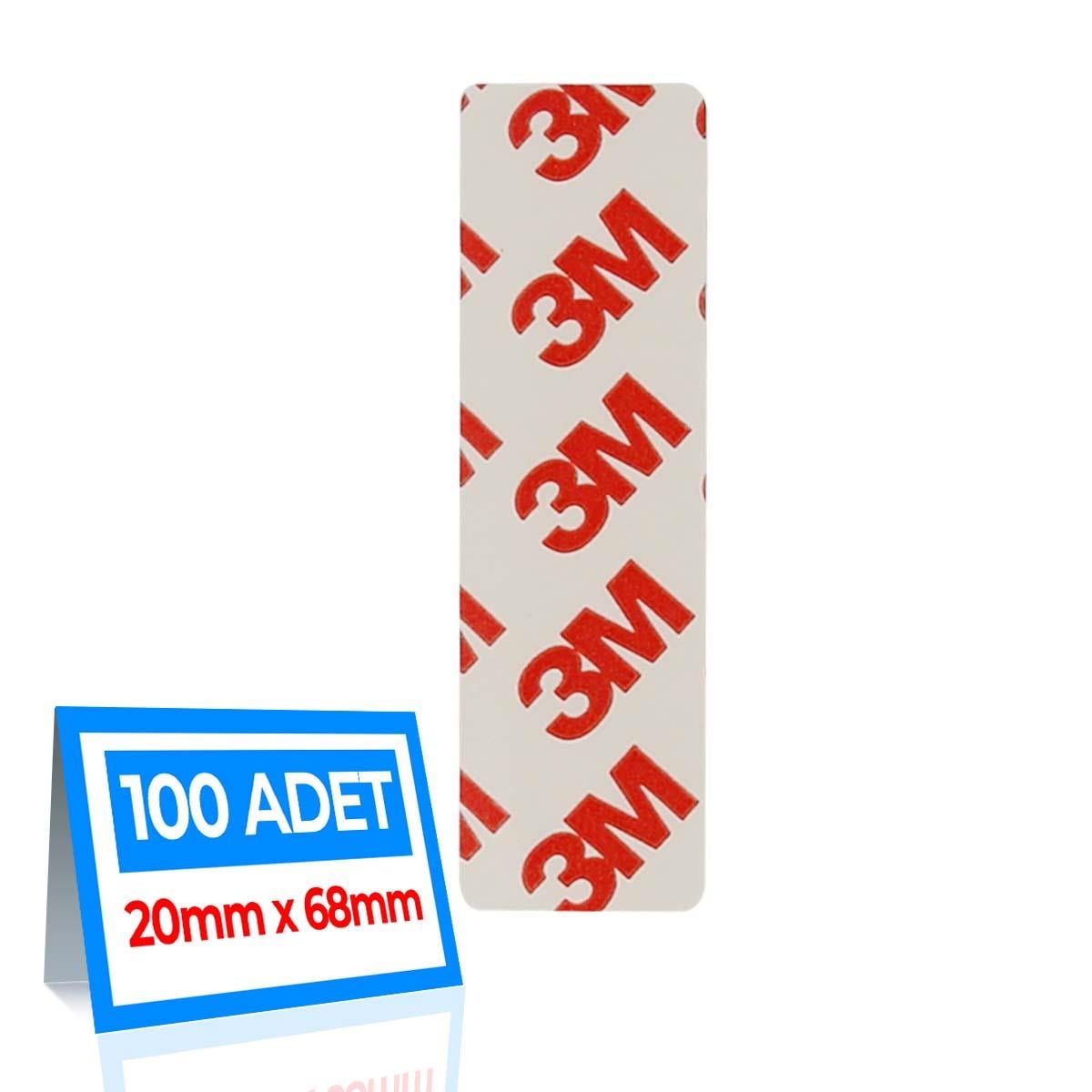 3MÇift Taraflı Bantlar3M Hazır Kesim 100 Adet Şeffaf Çok Güçlü 20mmx68mm