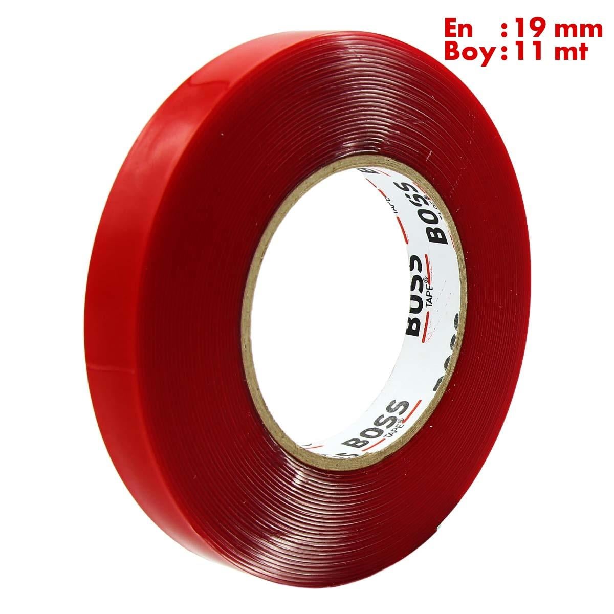 Boss TapeYer İşaretleme BantlarıAkrilik Çift Taraflı Köpük Montaj Bandı En:19mm Boy:11mt