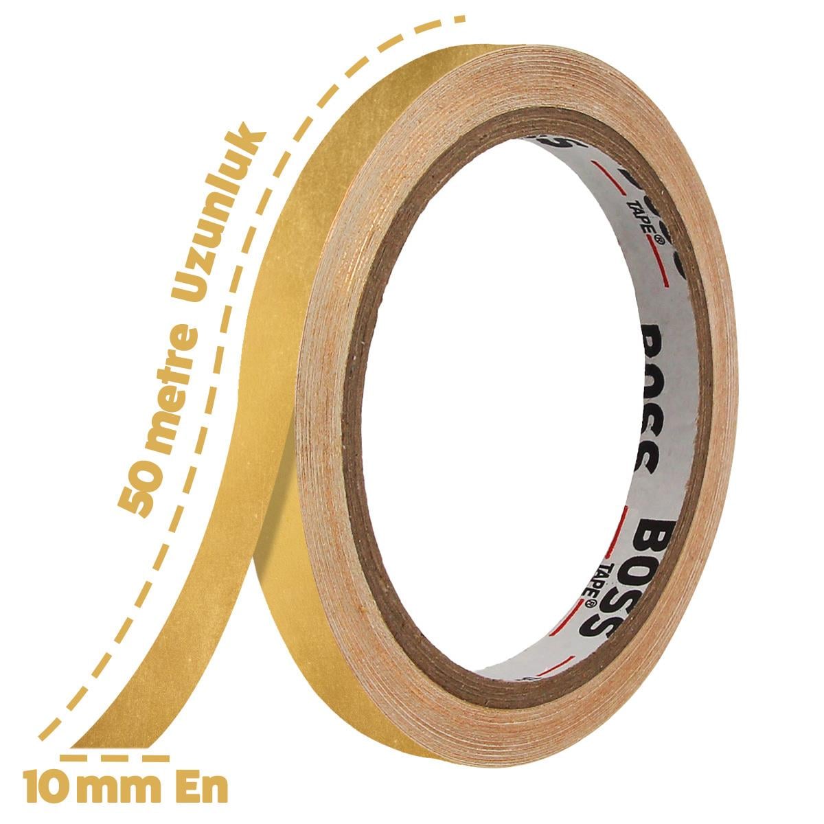 Boss TapeAlüminyum BantlarFayans Arası Yapışkanlı Şerit Derz Bandı Altın En:10mm Boy:50mt