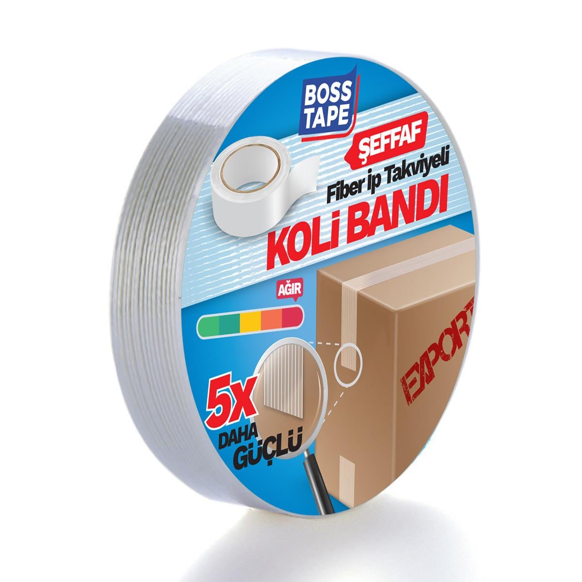 Boss TapeElektrik Bantlarıİp Takviyeli Çok Güçlü Koli Bandı En:25mm Boy:25mt