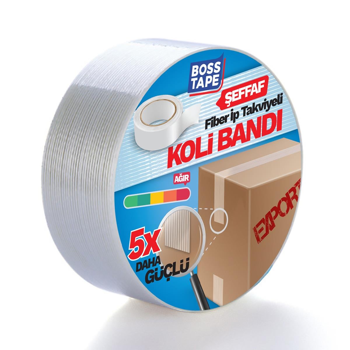 Boss TapeElektrik Bantlarıİp Takviyeli Çok Güçlü Koli Bandı En:45mm Boy:25mt