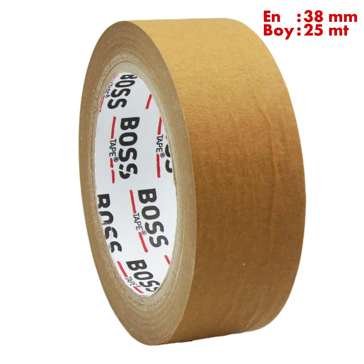 Boss TapeÇift Taraflı BantlarKahverengi Maskeleme Bandı Kağıt Bant En:38mm Boy:25mt