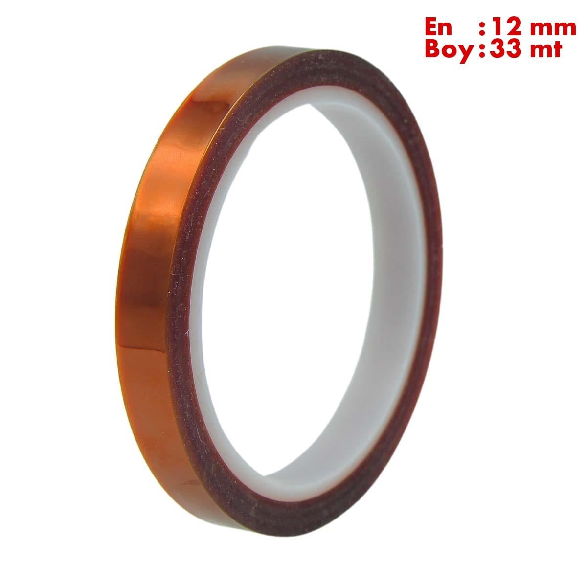 Boss TapeMaskeleme BantlarıKapton Bant 260 Dereceye Dayanıklı Bant En:12mm Boy:33mt