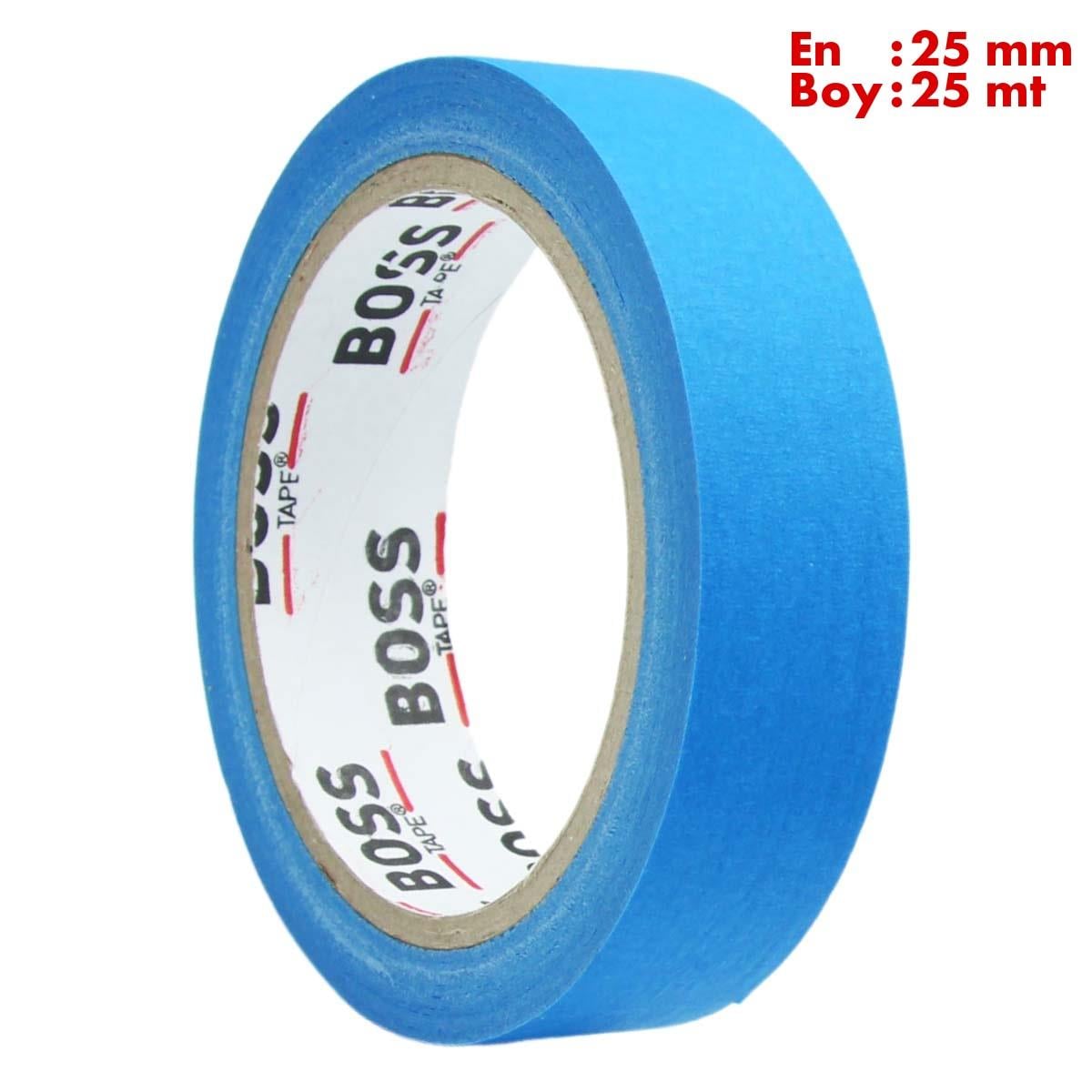 Boss TapeÇift Taraflı BantlarMavi Maskeleme Bandı Kağıt Bant En:25mm Boy:25mt