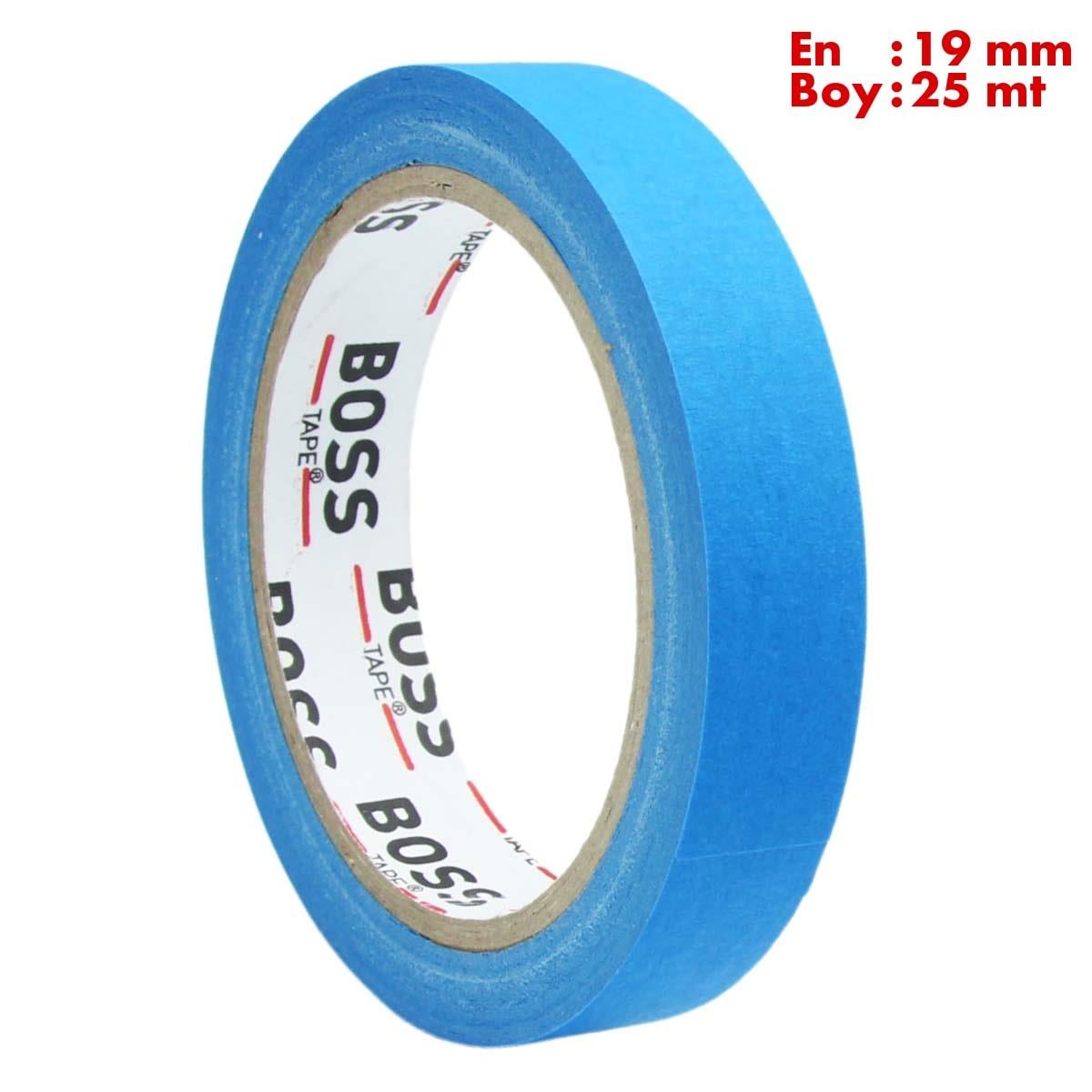 Boss TapeÇift Taraflı BantlarMavi Maskeleme Bandı Kağıt Bant En:19mm Boy:25mt