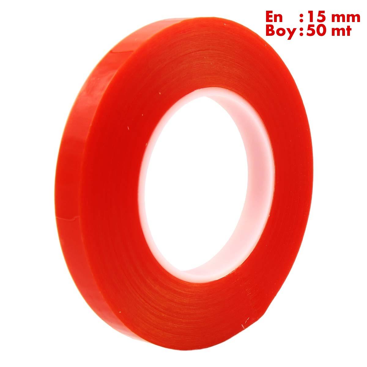 Boss TapeElektrik BantlarıŞeffaf Çift Taraflı Polyester Bant En:15mm Boy:50mt Kalınlık:160mik