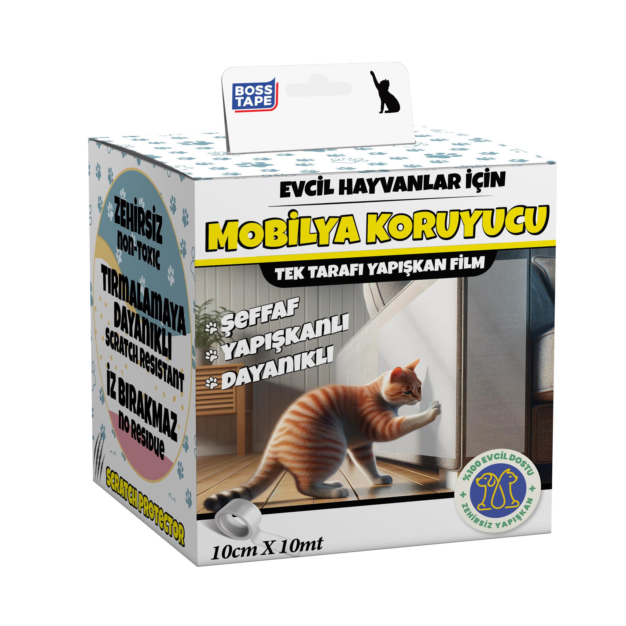 Boss TapePetshopTırmalama Önleyici Mobilya Koruyucu Eğitim Bandı En:10cm Boy:10mt