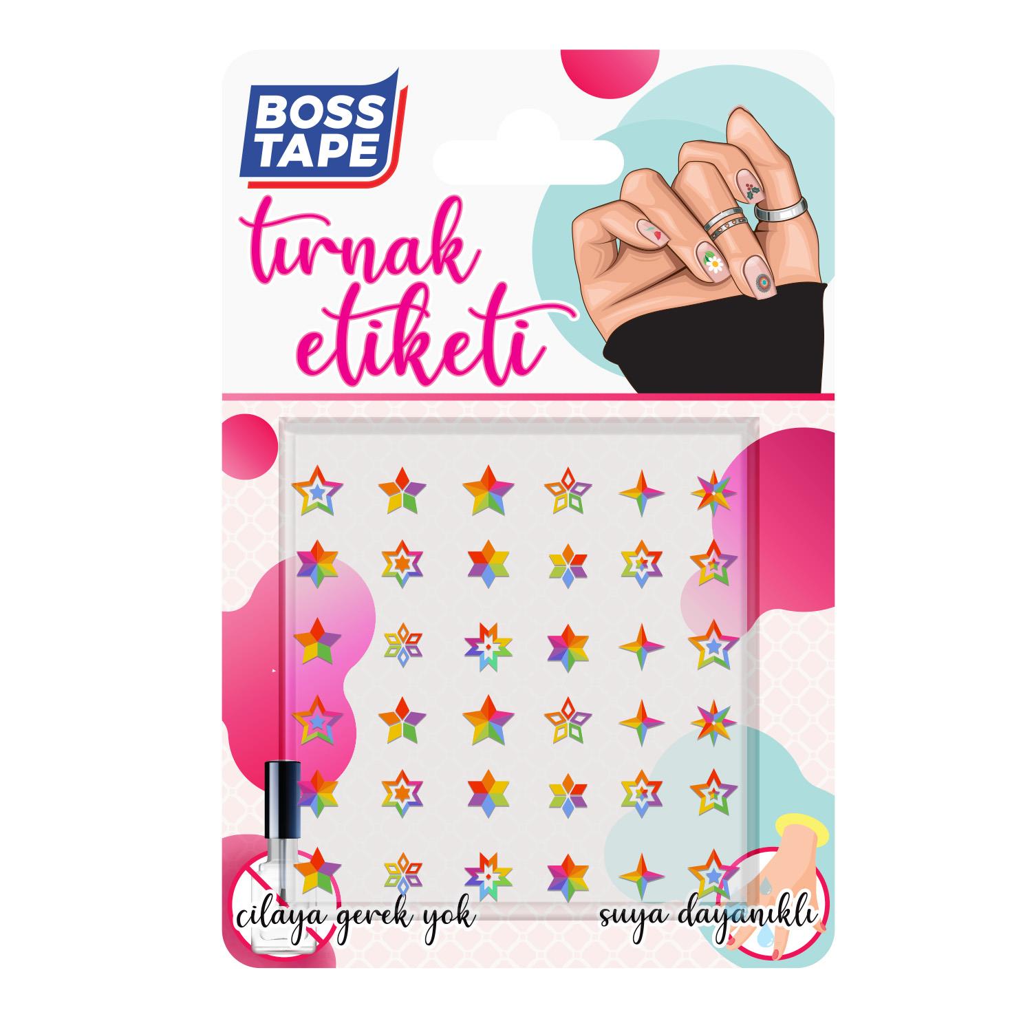 Boss TapeTırnak EtiketiYapışkanlı Tırnak Etiketi Sticker Tırnak Süsleme Nail Art Tattoo Dövmesi Yıldız