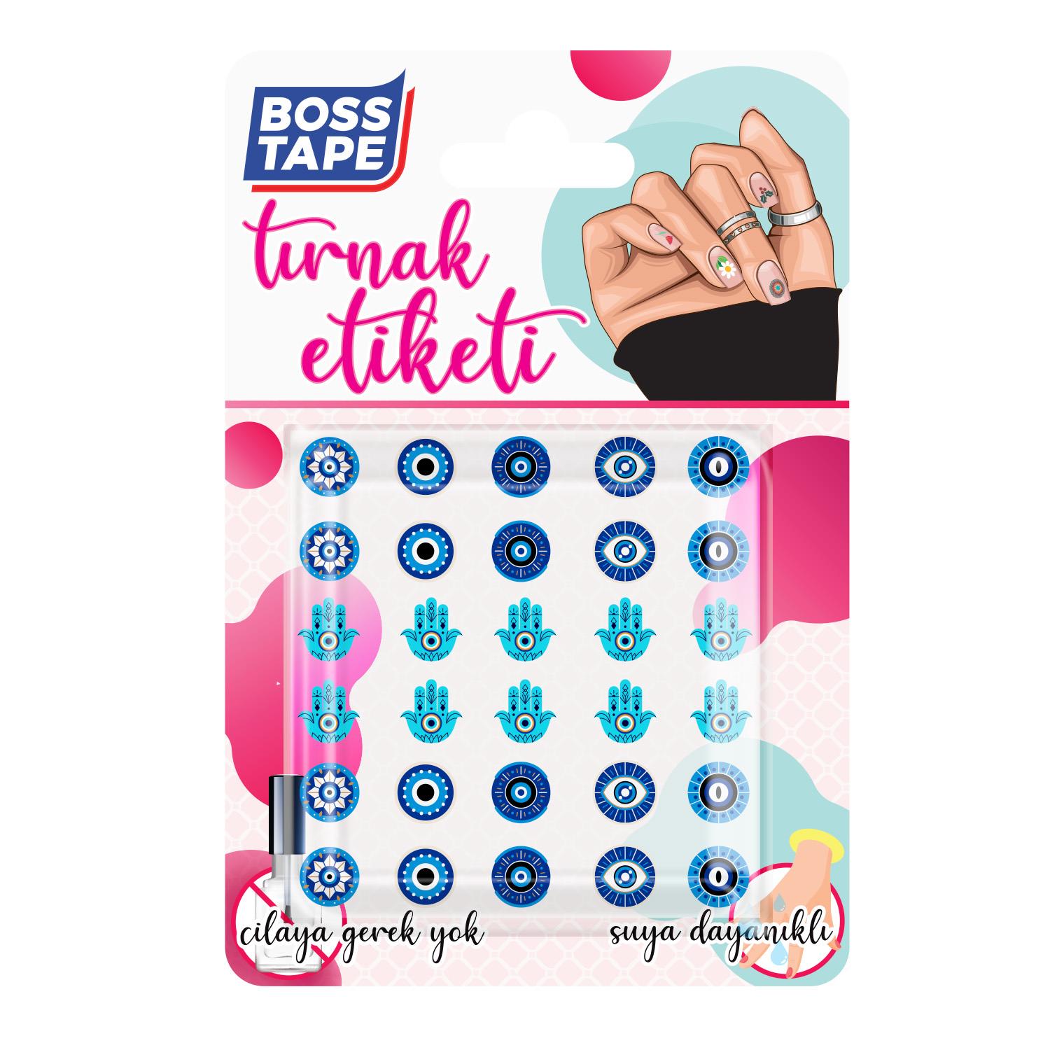 Boss TapeTırnak EtiketiYapışkanlı Tırnak Etiketi Sticker Tırnak Süsleme Nail Art Tattoo Dövmesi Nazar