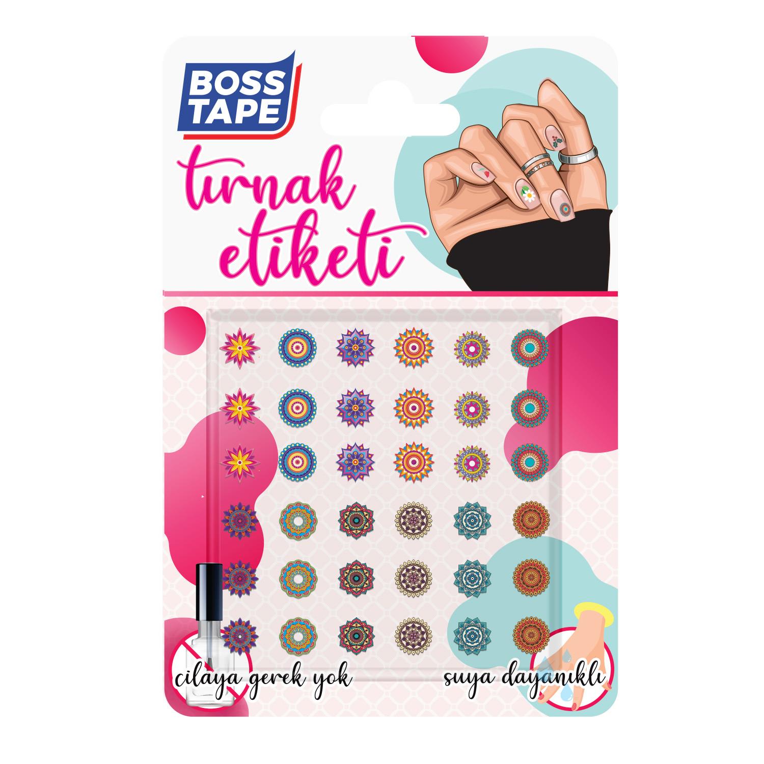 Boss TapeTırnak EtiketiYapışkanlı Tırnak Etiketi Sticker Tırnak Süsleme Nail Art Tattoo Dövmesi Mandala