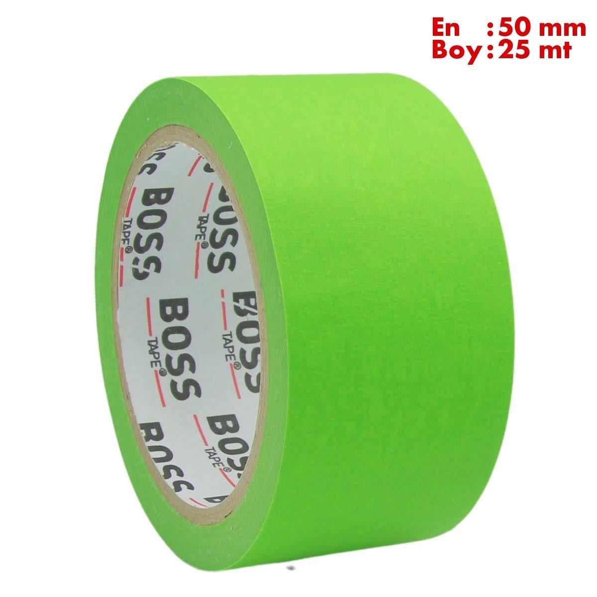 Boss TapeÇift Taraflı BantlarYeşil Maskeleme Bandı Kağıt Bant En:50mm Boy:25mt