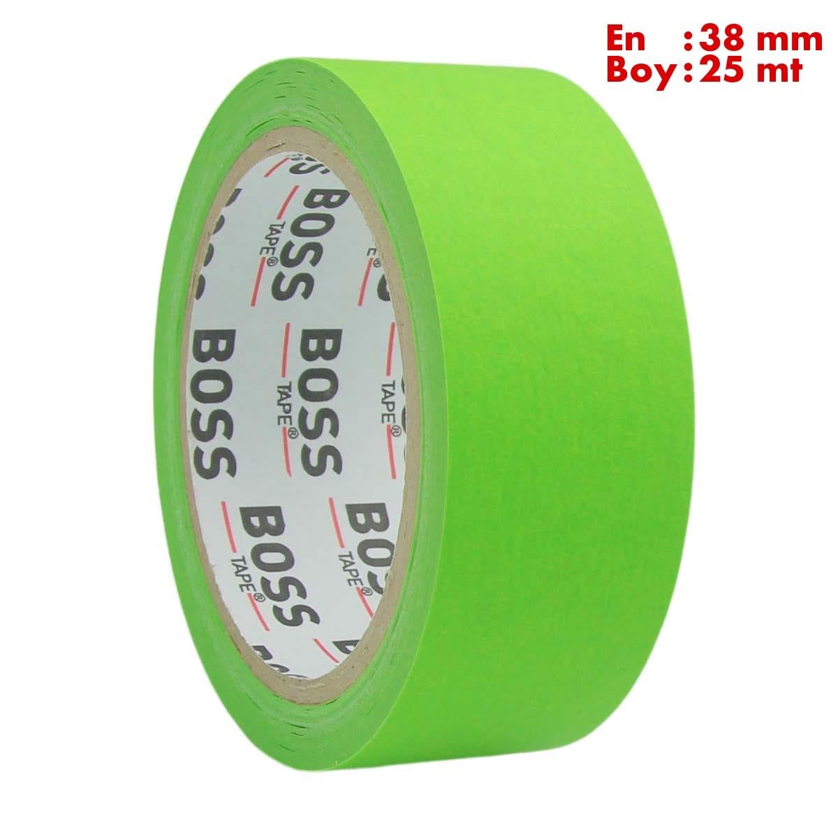 Boss TapeÇift Taraflı BantlarYeşil Maskeleme Bandı Kağıt Bant En:38mm Boy:25mt