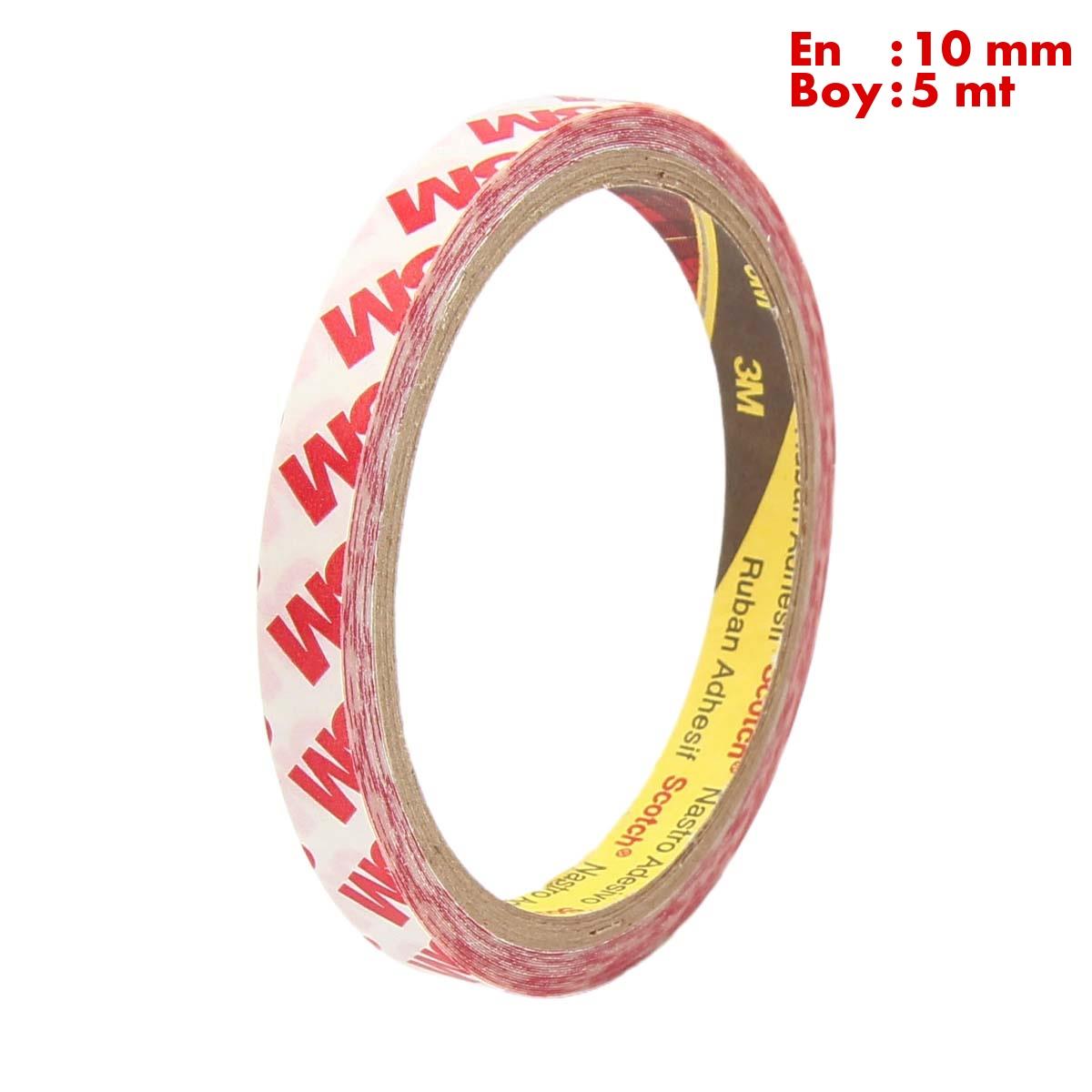 3Mİzolasyon Bantları3M 9088 Akrilik Şeffaf Çok Güçlü Çift Taraflı Bant En:10mm Boy:5mt