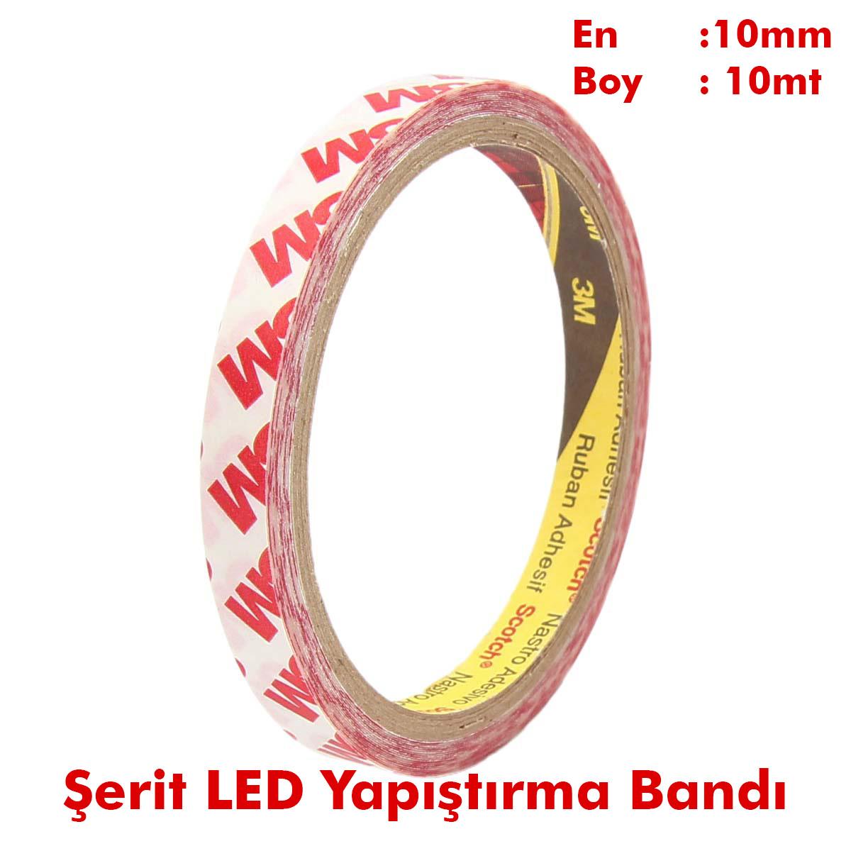 3Mİzolasyon BantlarıLed Şerit Yapıştırma Bandı 3M Markalı En:10mm Boy:10mt