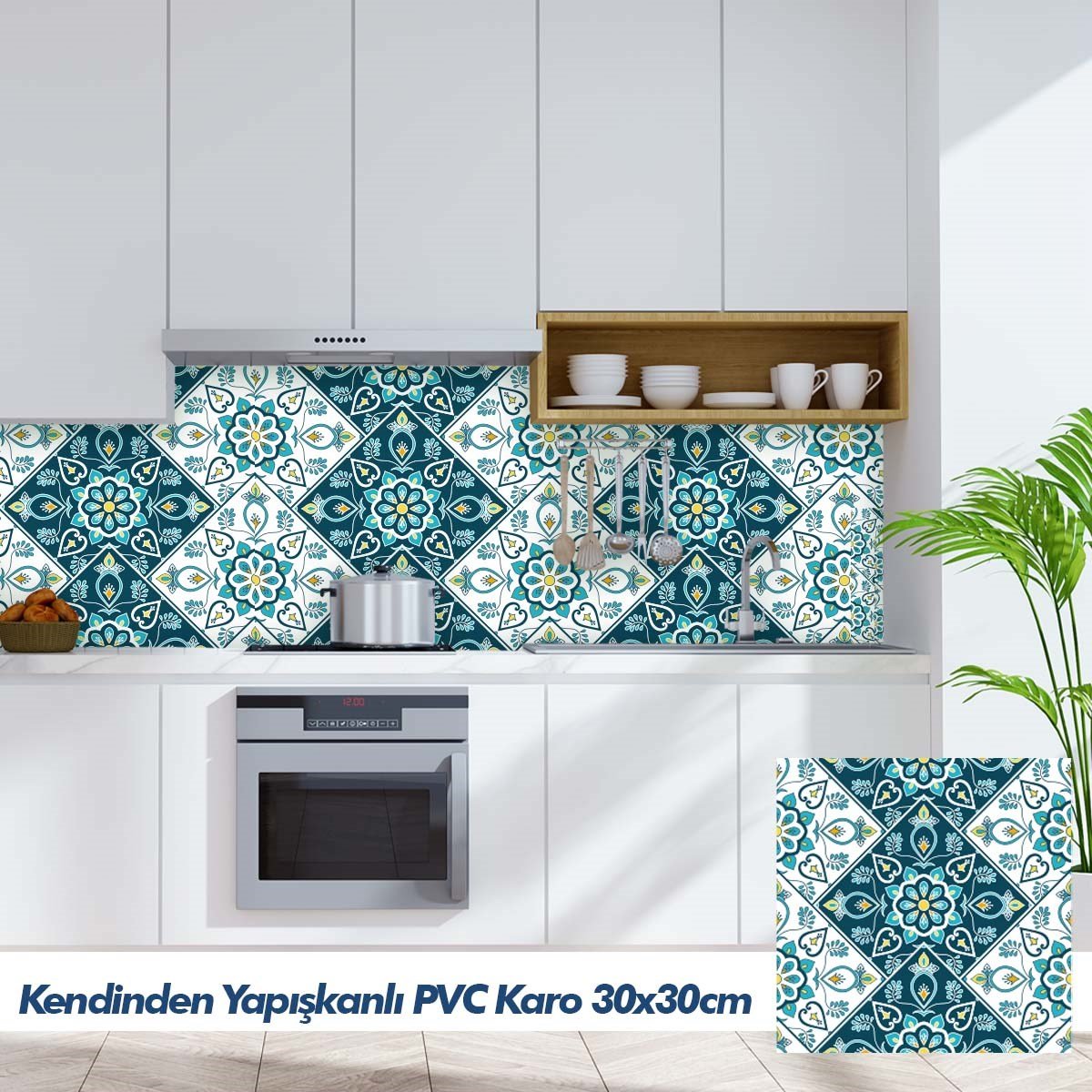 Boss 12 Adet PVC Karo Flower Mosaic 30x30cm (1,08 m²)