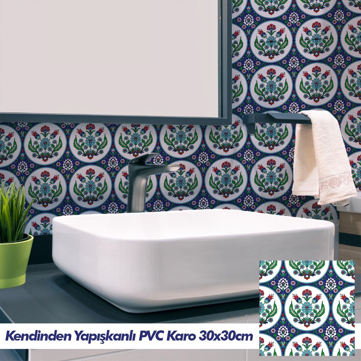 Boss 4 Adet PVC Karo İznik 30x30cm (0,36 m²)
