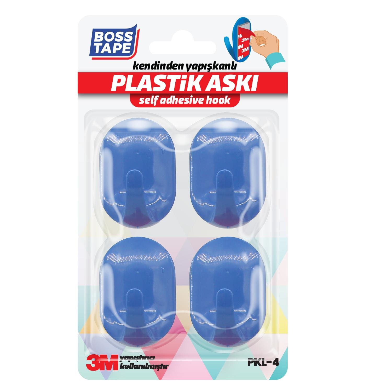 Boss Tape 3M Bantlı Lacivert 4'lü Askı