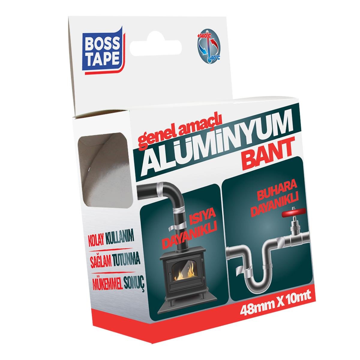 Boss Tape Alüminyum Bant Akrilik 30 mikron En:48mm Boy:10mt