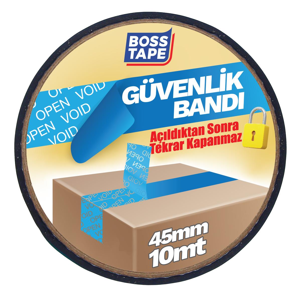 Boss Tape Güvenlik Bandı MaviEn:45mm Boy:10mt