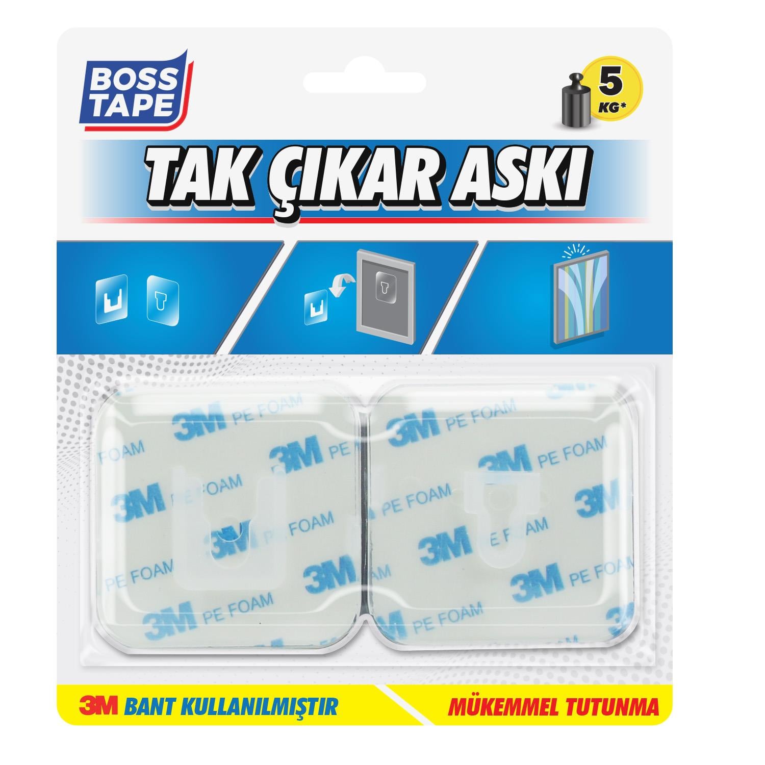 Boss TapeÇift Taraflı Bantlar3M Yapıştırıcılı Sökülüp Takılabilen Askı Sök Tak Askı