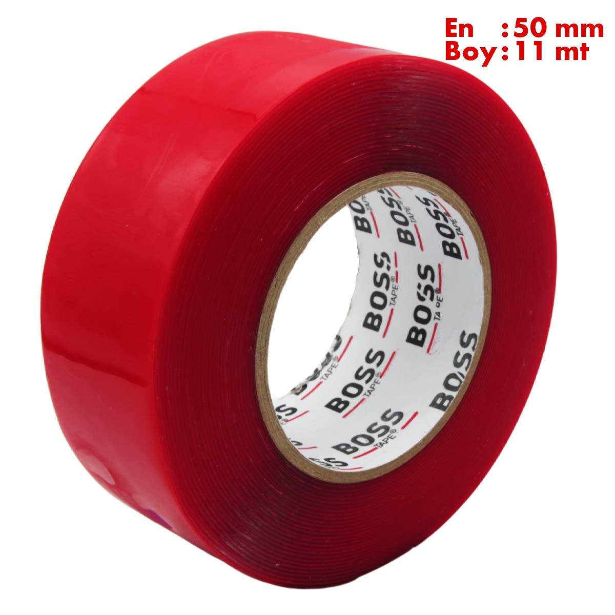 Boss TapeYer İşaretleme BantlarıAkrilik Çift Taraflı Köpük Montaj Bandı En:50mm Boy:11mt