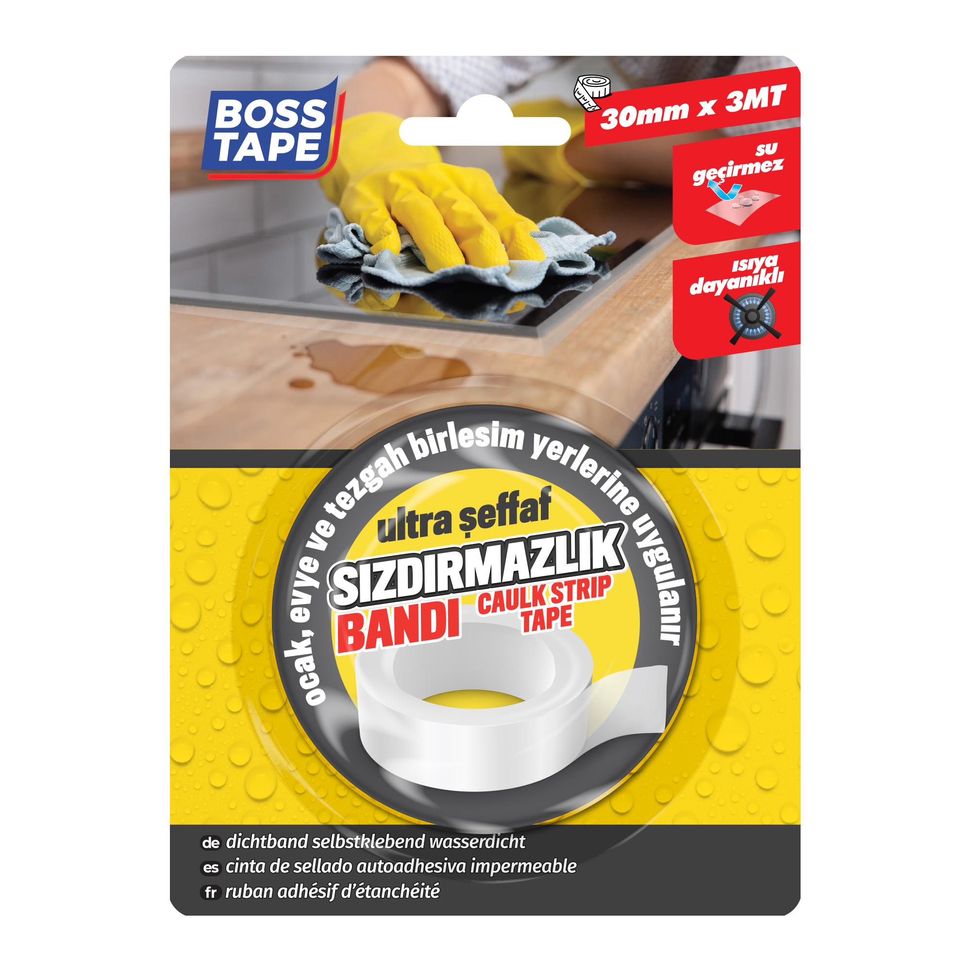 Boss TapeElektrik BantlarıAnkastre Ocak Kenar Şeffaf Sızdırmaz Bant En:30mm Boy:3mt