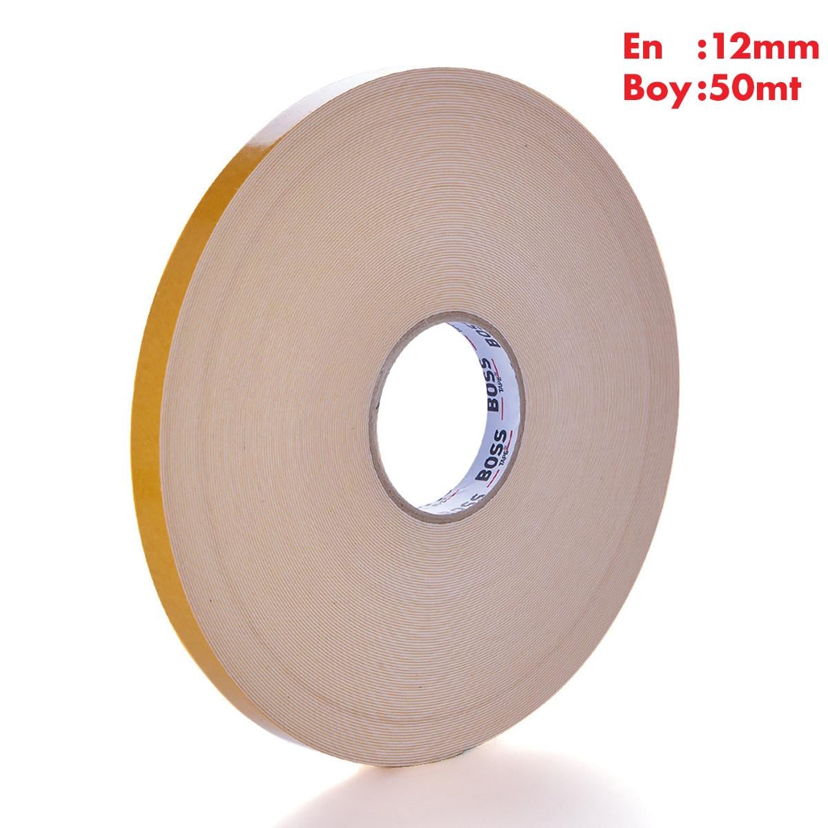 Boss Tapeİzolasyon BantlarıÇift Taraflı Köpük Montaj Bandı Yüksek Yoğunluklu En:12mm Boy:50mt