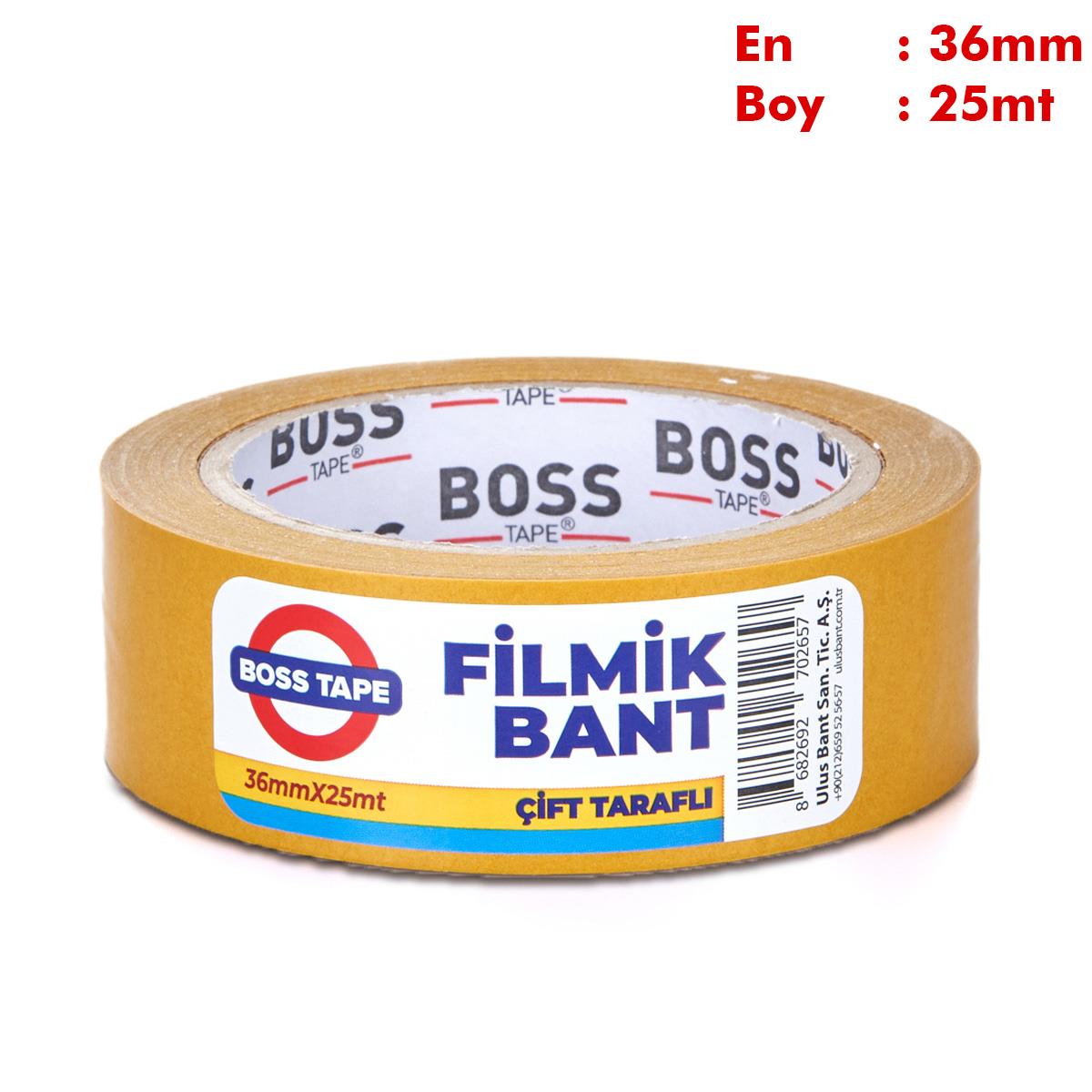 Boss TapeElektrik BantlarıHobi Karton Okul Kullanımına Uygun Çift Taraflı En:36mm Boy:25mt