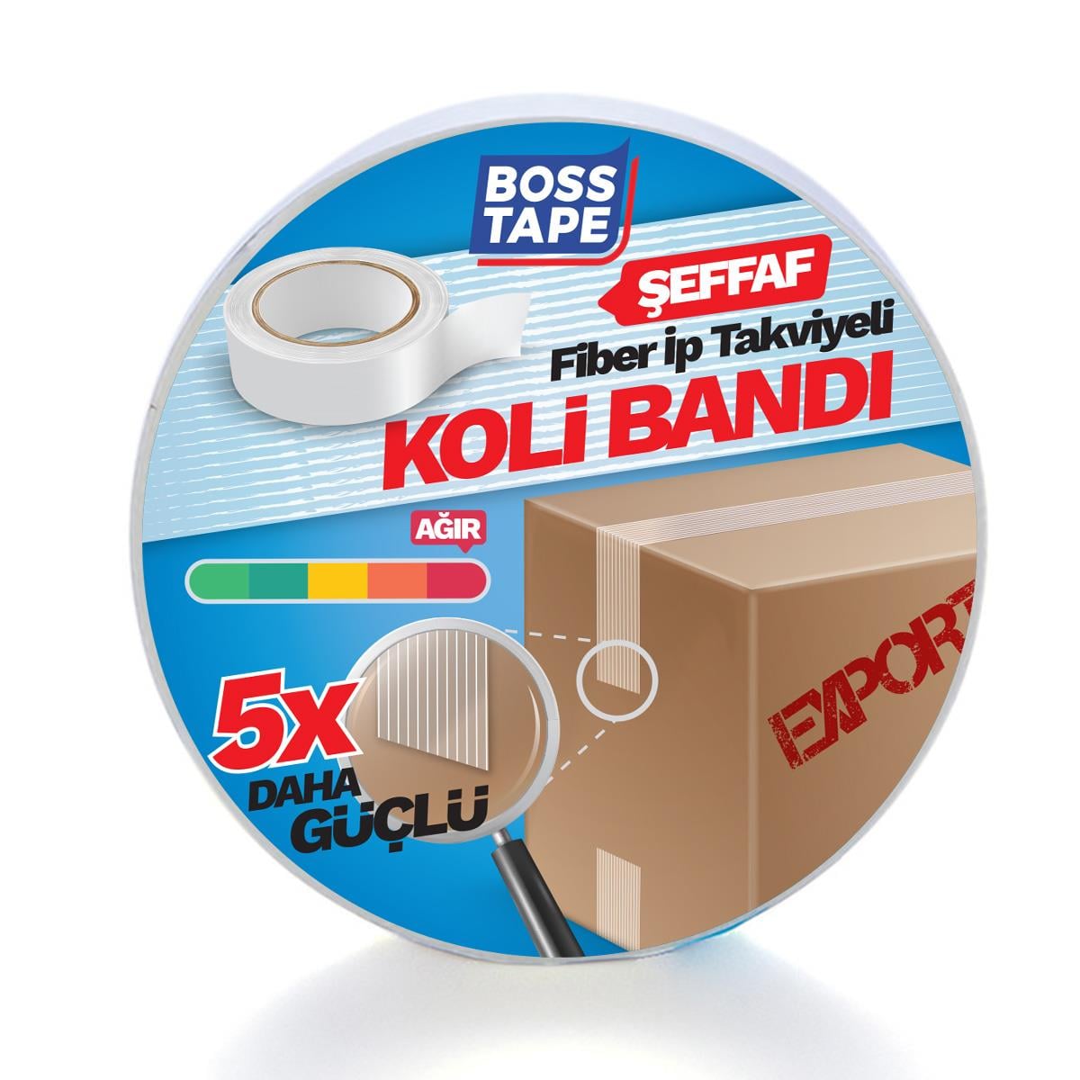 Boss TapeElektrik Bantlarıİp Takviyeli Çok Güçlü Koli Bandı En:25mm Boy:25mt