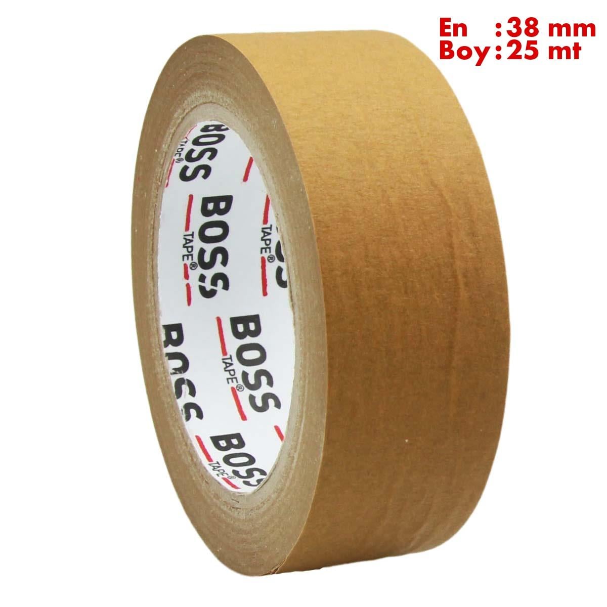 Boss TapeÇift Taraflı BantlarKahverengi Maskeleme Bandı Kağıt Bant En:38mm Boy:25mt