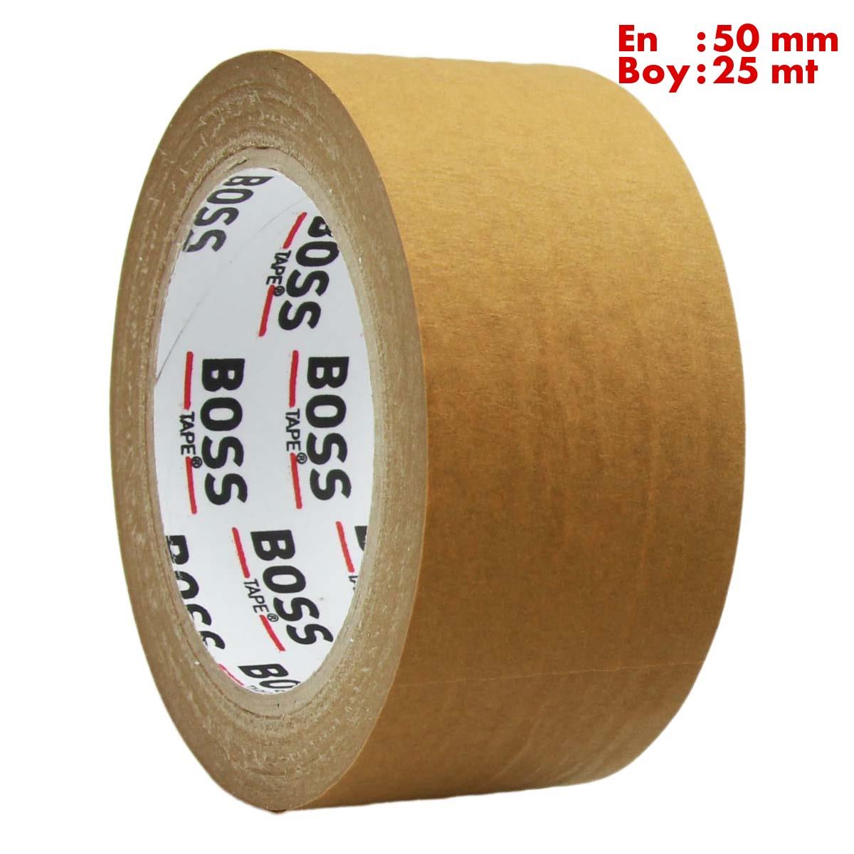 Boss TapeÇift Taraflı BantlarKahverengi Maskeleme Bandı Kağıt Bant En:50mm Boy:25mt