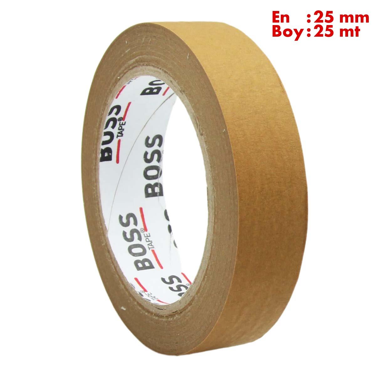 Boss TapeÇift Taraflı BantlarKahverengi Maskeleme Bandı Kağıt Bant En:25mm Boy:25mt